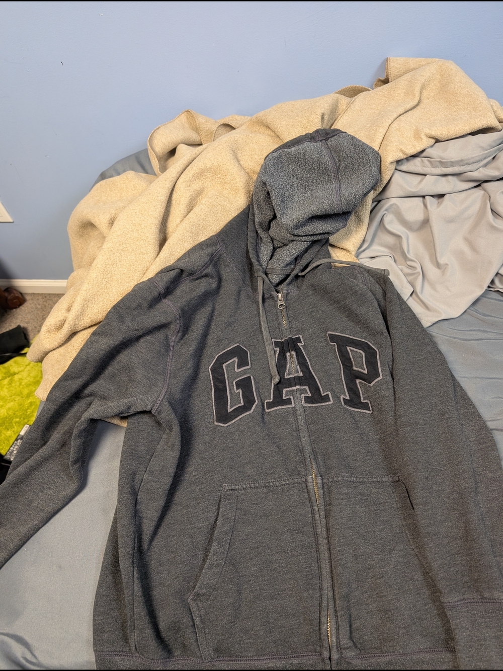 GAP Men's Dark Gray Full-Zip Hooded Sweatshirt